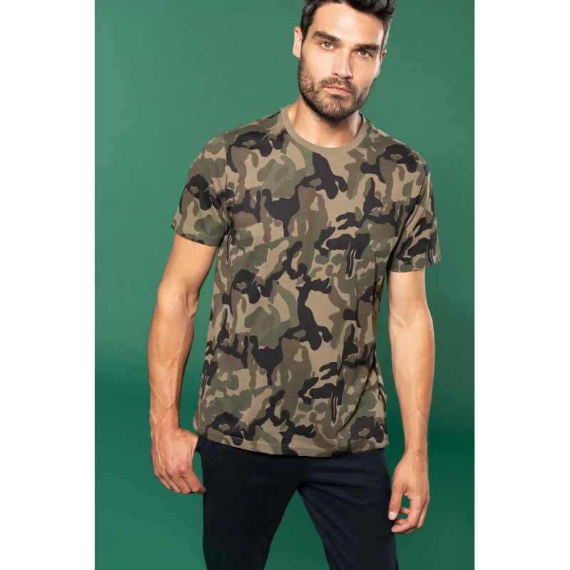 T-shirt camo manches courtes homme