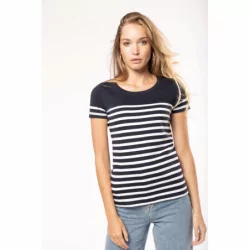 T-shirt marin col rond Bio femme