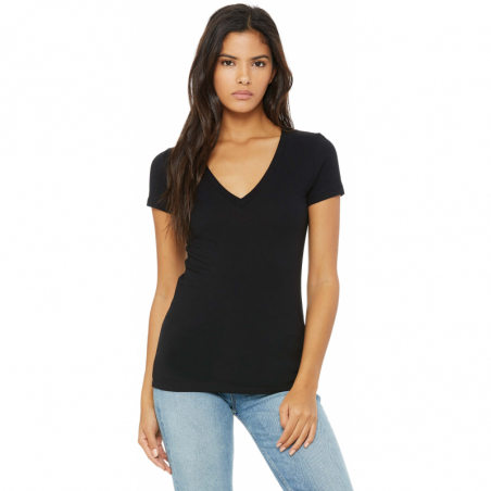 T-SHIRT FEMME COL V PROFOND