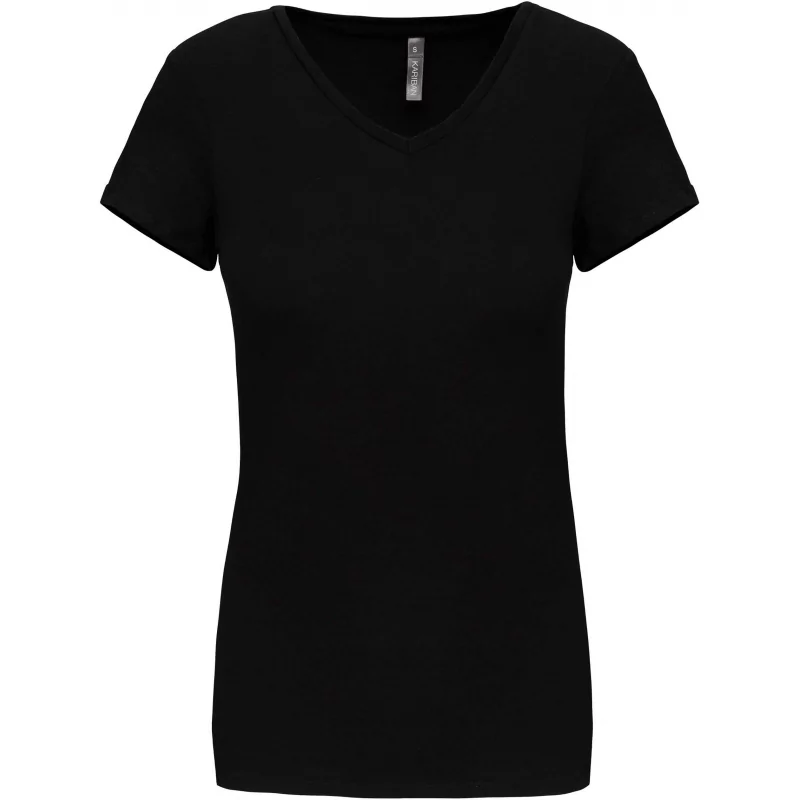 T-shirt col V manches courtes femme Elasthanne