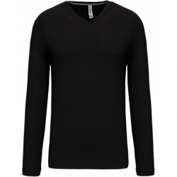 T-shirt col V manches longues