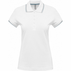 Polo manches courtes femme contrasté