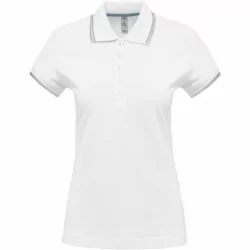 Polo manches courtes femme contrasté