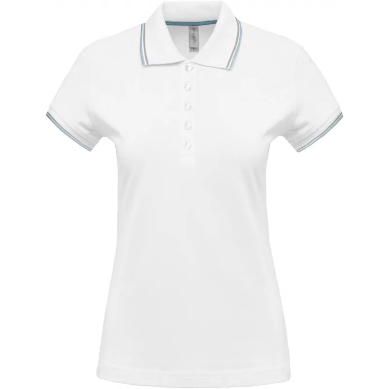 Polo manches courtes femme contrasté