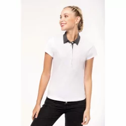 Polo jersey bicolore femme