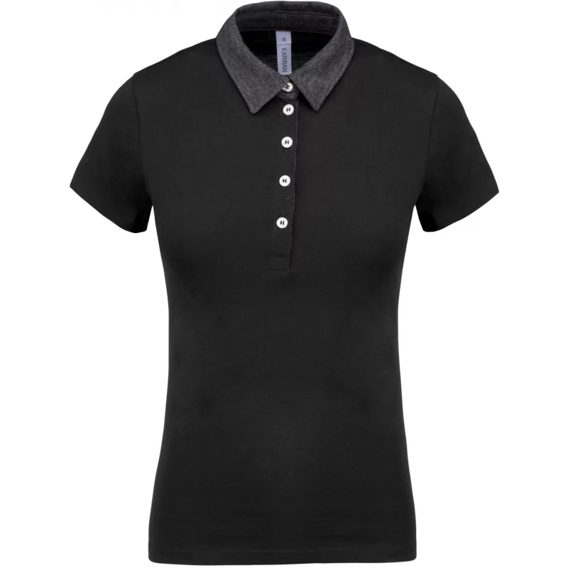 Polo jersey bicolore femme