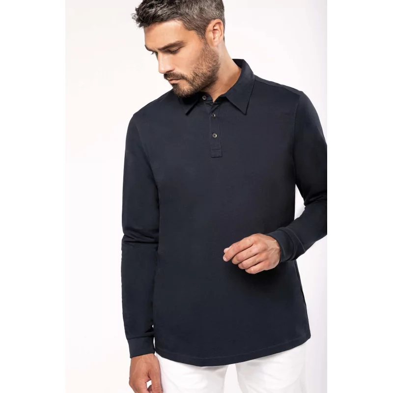 Polo manches longues homme Black