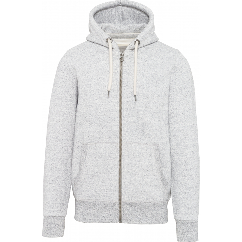 Sweat-shirt vintage zippé à capuche homme