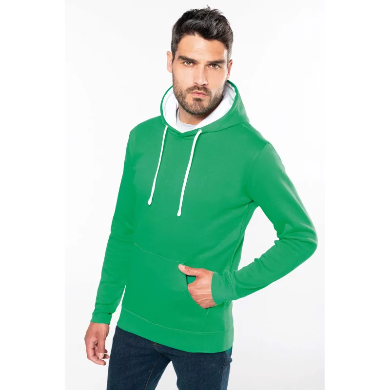 Sweat-shirt capuche contrastée homme