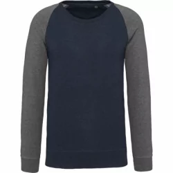 Sweat-shirt Bio bicolore col rond manches raglan homme