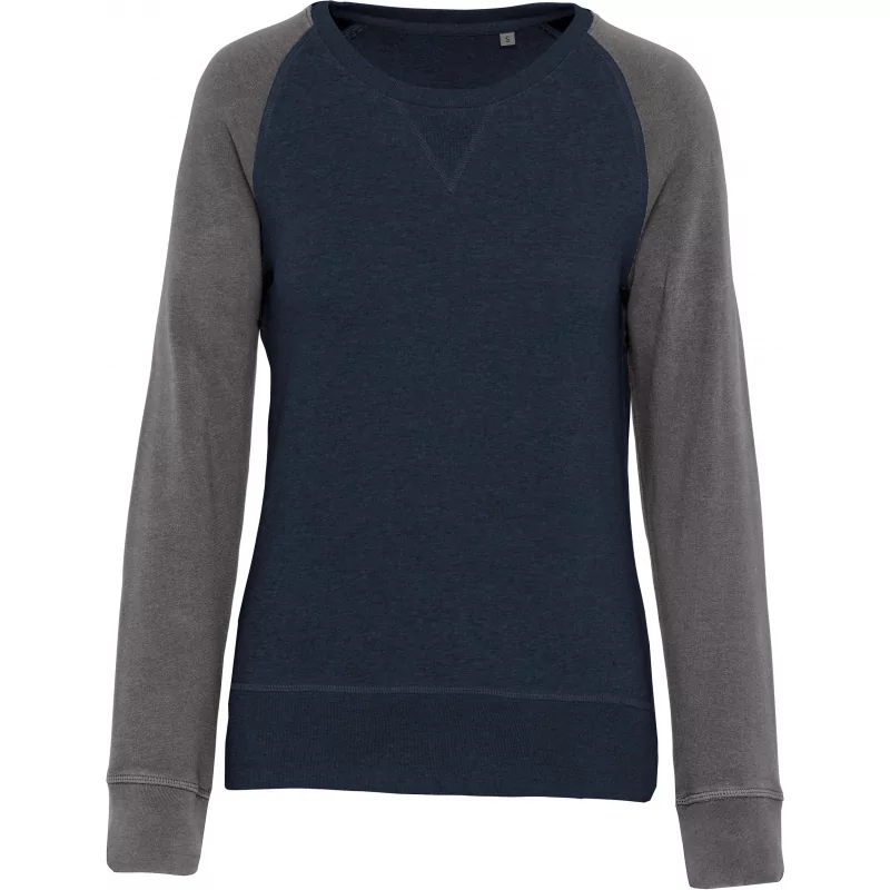 Sweat-shirt Bio bicolore col rond manches raglan femme