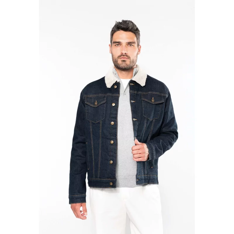 Veste denim doublée sherpa homme