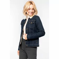 Veste denim doublée sherpa femme