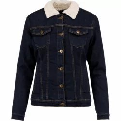 Veste denim doublée sherpa femme