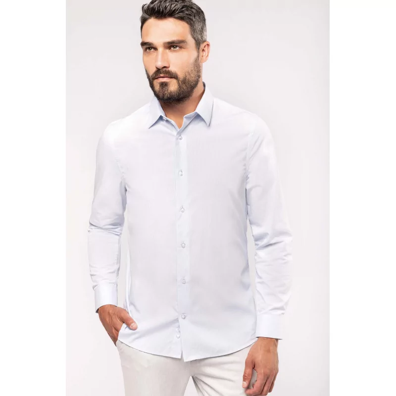 Chemise popeline manches longues homme