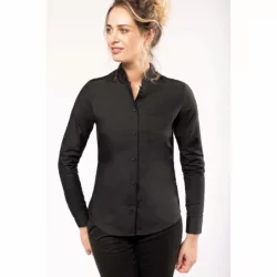 Chemise col mao manches longues femme