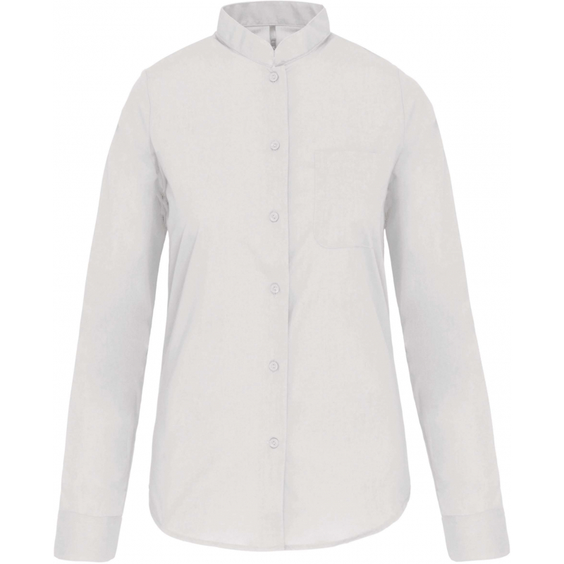 Chemise col mao manches longues femme