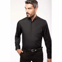 Chemise col mao manches longues