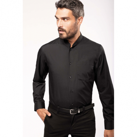 Chemise col mao manches...