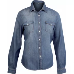 Chemise denim manches longues femme