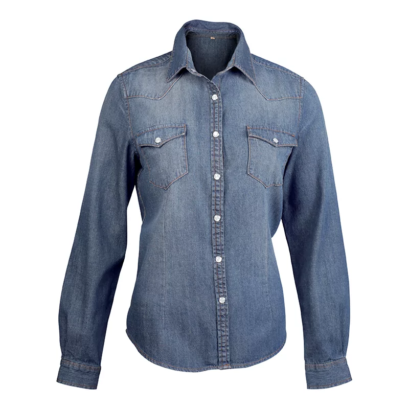 Chemise denim manches longues femme