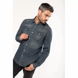 Chemise denim manches longues