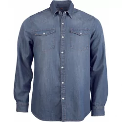 Chemise denim manches longues