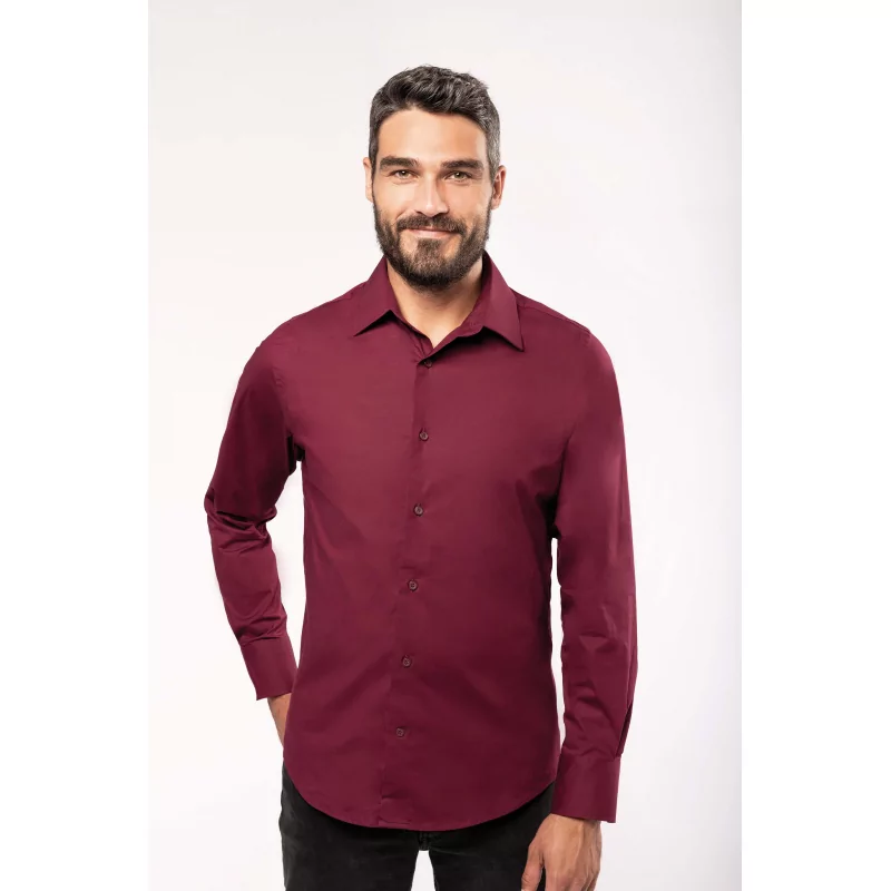 Chemise coton / élasthanne manches longues