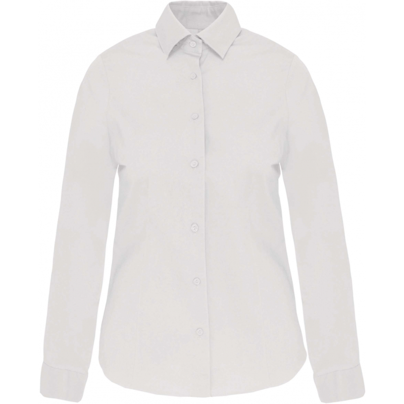 Chemise coton / élasthanne manches longues femme