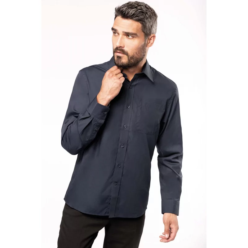 Chemise popeline manches longues