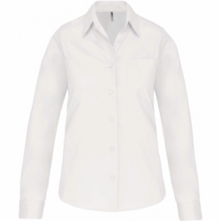 Chemise popeline manches longues femme - bas arrondi