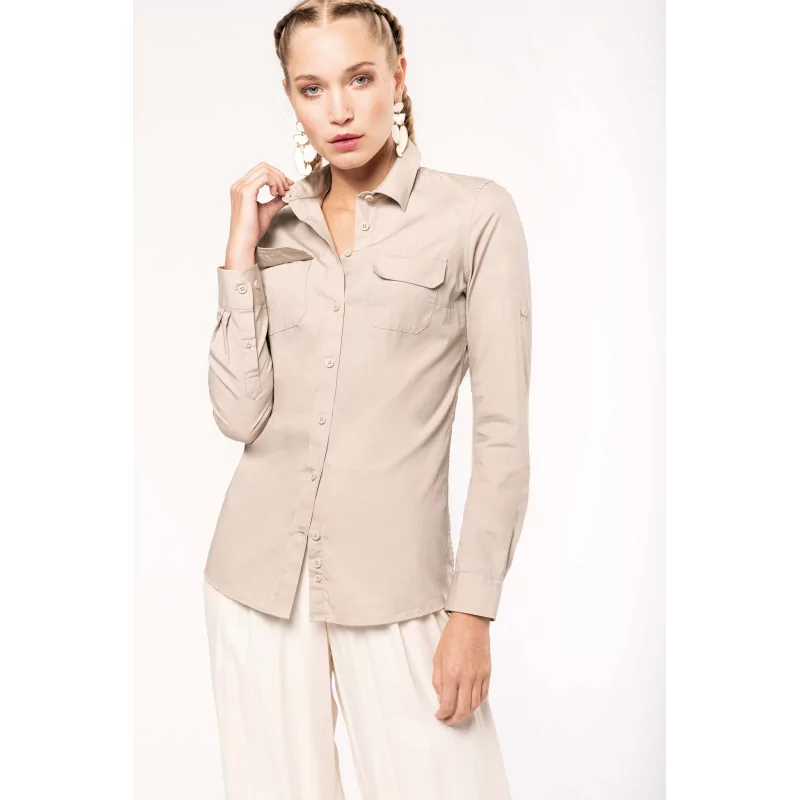 Chemise safari manches longues femme