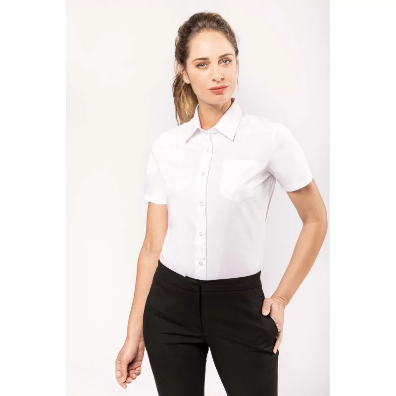 Chemise popeline manches courtes femme