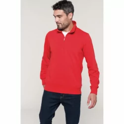 Sweat-shirt col zippé finition