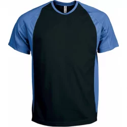 T-shirt de sport bicolore manches courtes unisexe