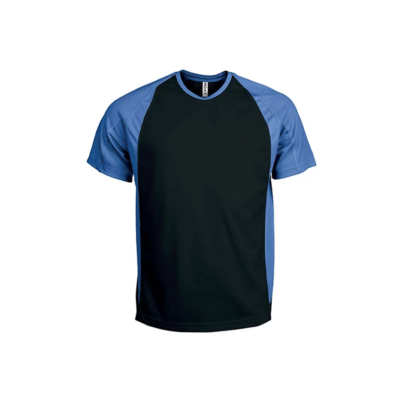 T-shirt de sport bicolore manches courtes unisexe