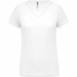 T-shirt de sport manches courtes col v femme