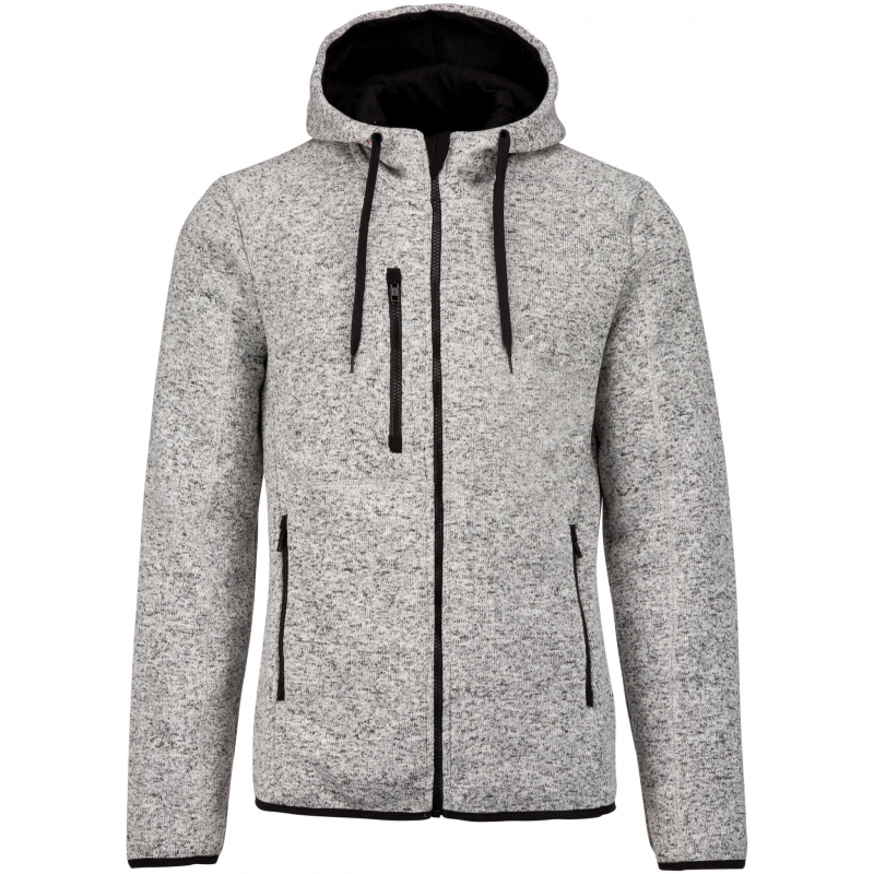 Veste à capuche chinée