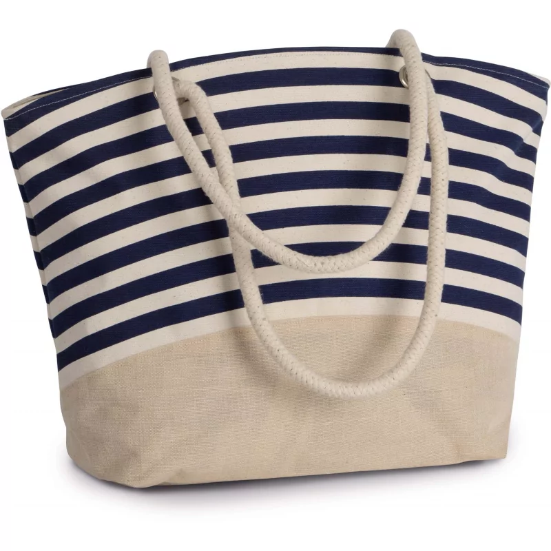 Sac shopping style marin en toile de jute