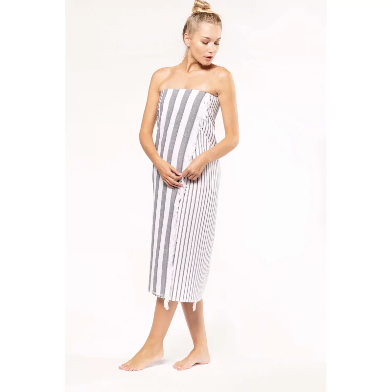 Fouta rayée avec franges