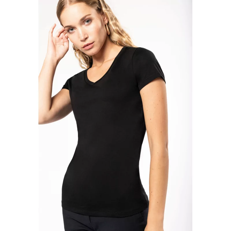 T-shirt Supima® col V manches courtes femme