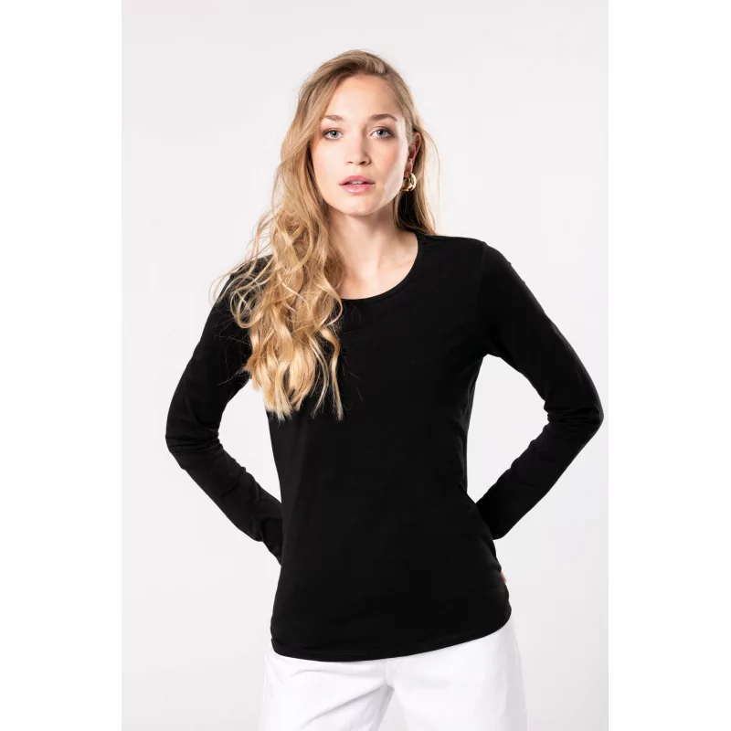 Tee-shirt sans manches bas imprimé femme - Noir en coton