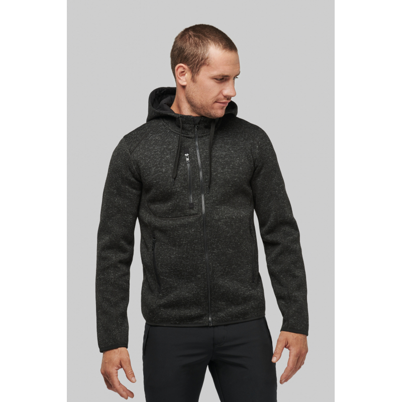 Veste à capuche chinée